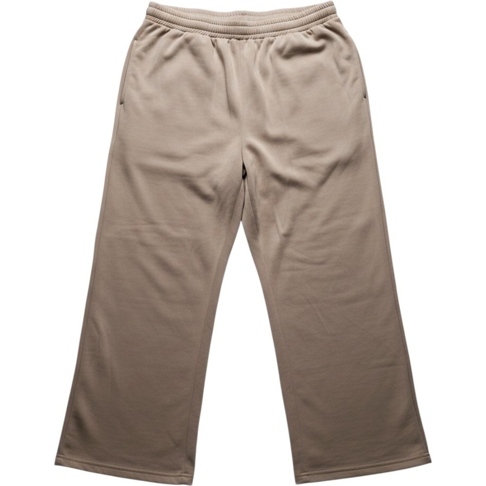 Sweatpants Womens XXL Beige Jersey Wide Leg Pull On Elastic Waist Casual